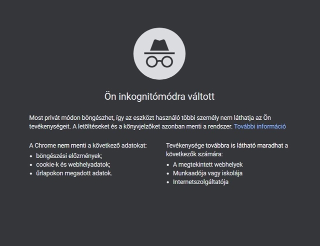 Inkognitó módban is leskelődik a Chrome