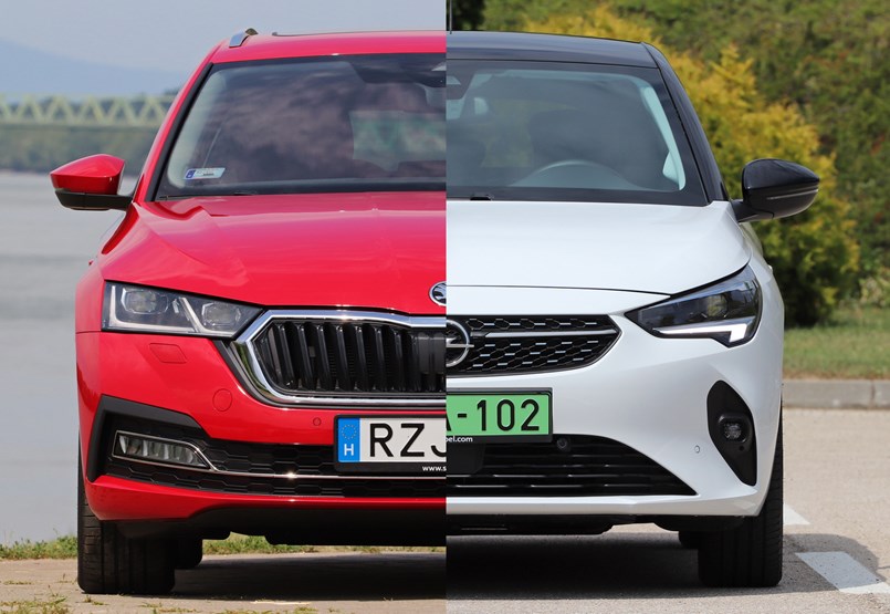 Diesel family van vs. small electric car: Skoda Octavia vs.  Opel Corsa-e