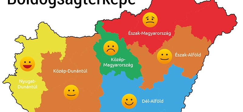 térkép magyar Élet+Stílus: Térkép készült a magyar boldogságról   HVG.hu térkép magyar